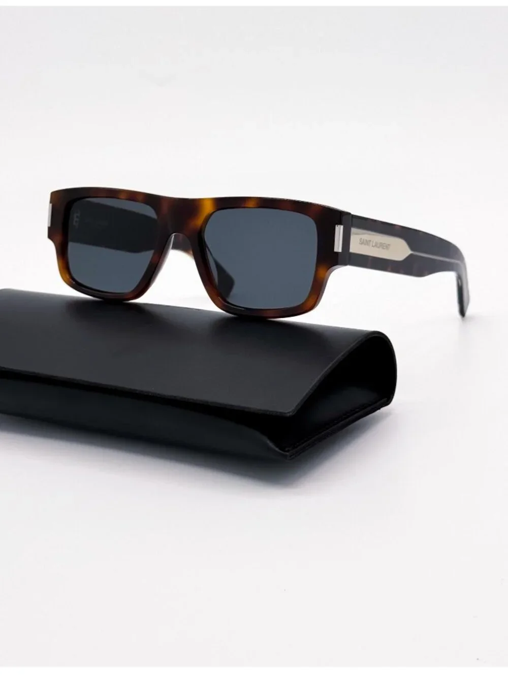 New Saint Laurent Havana Gray Unisex Sunglasses SL659 002